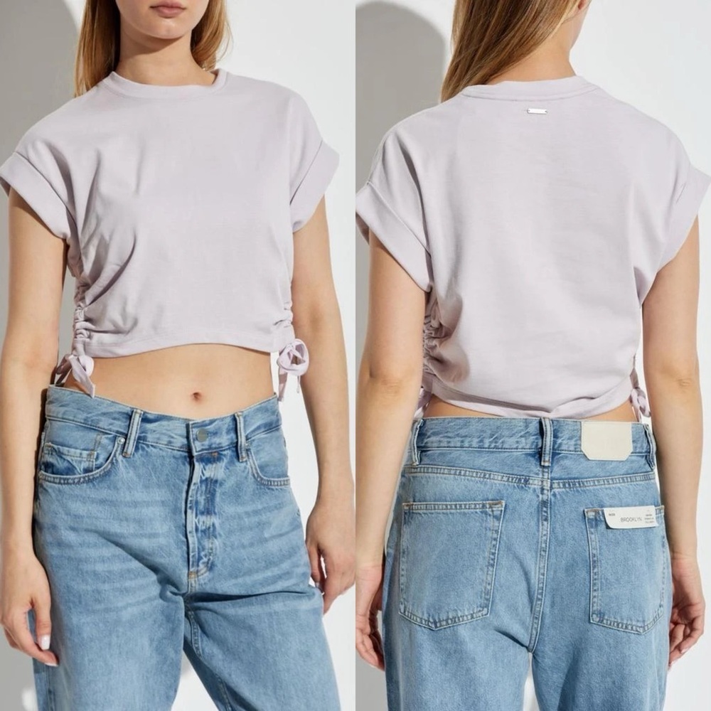 ALL SAINTS Allsaints Ruched Tie-Side Top BLACK